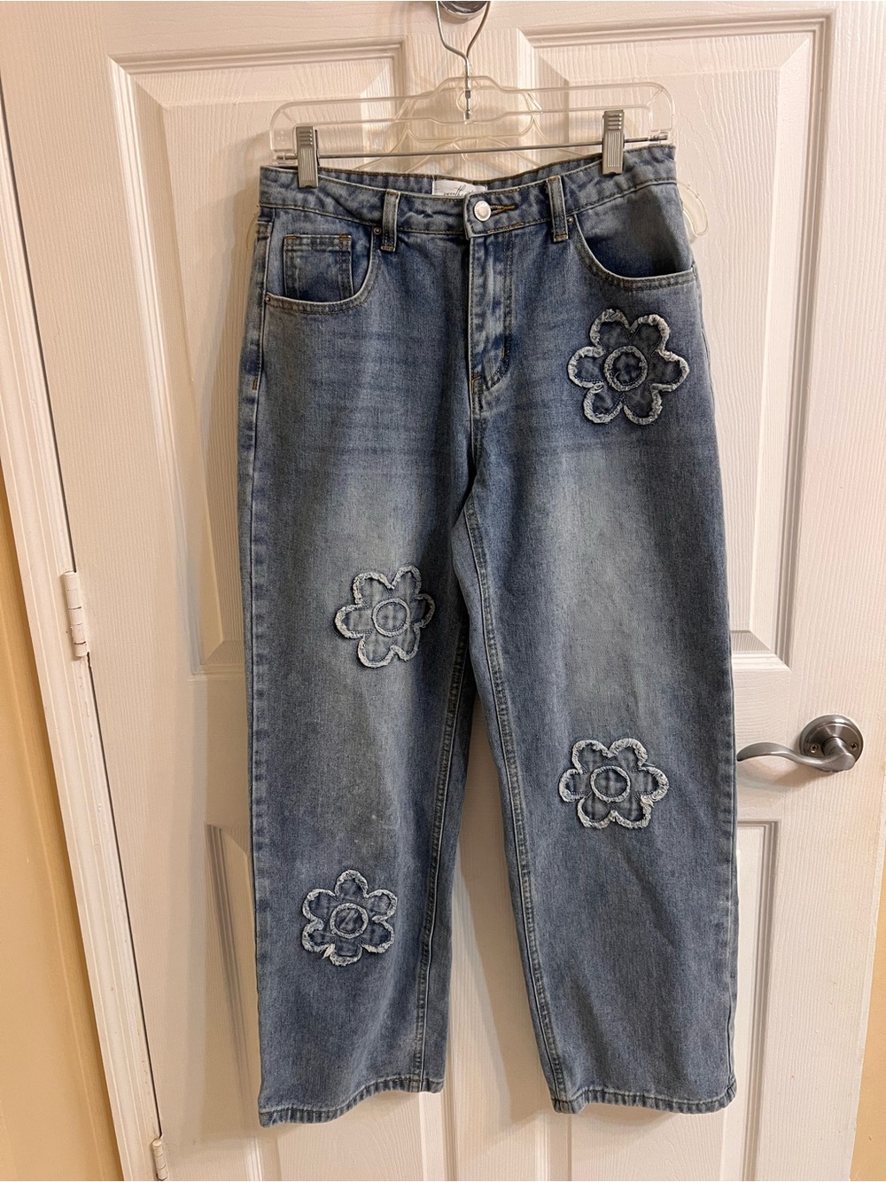 Sweethearts Los Angeles Flower Patchwork Light Wash Jeans Size 9/29 - Picture 5 of 12